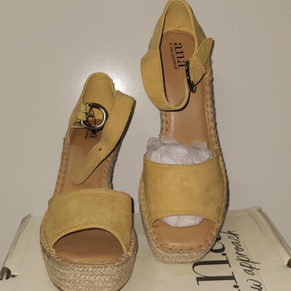 Yellow Wedge Sandals
